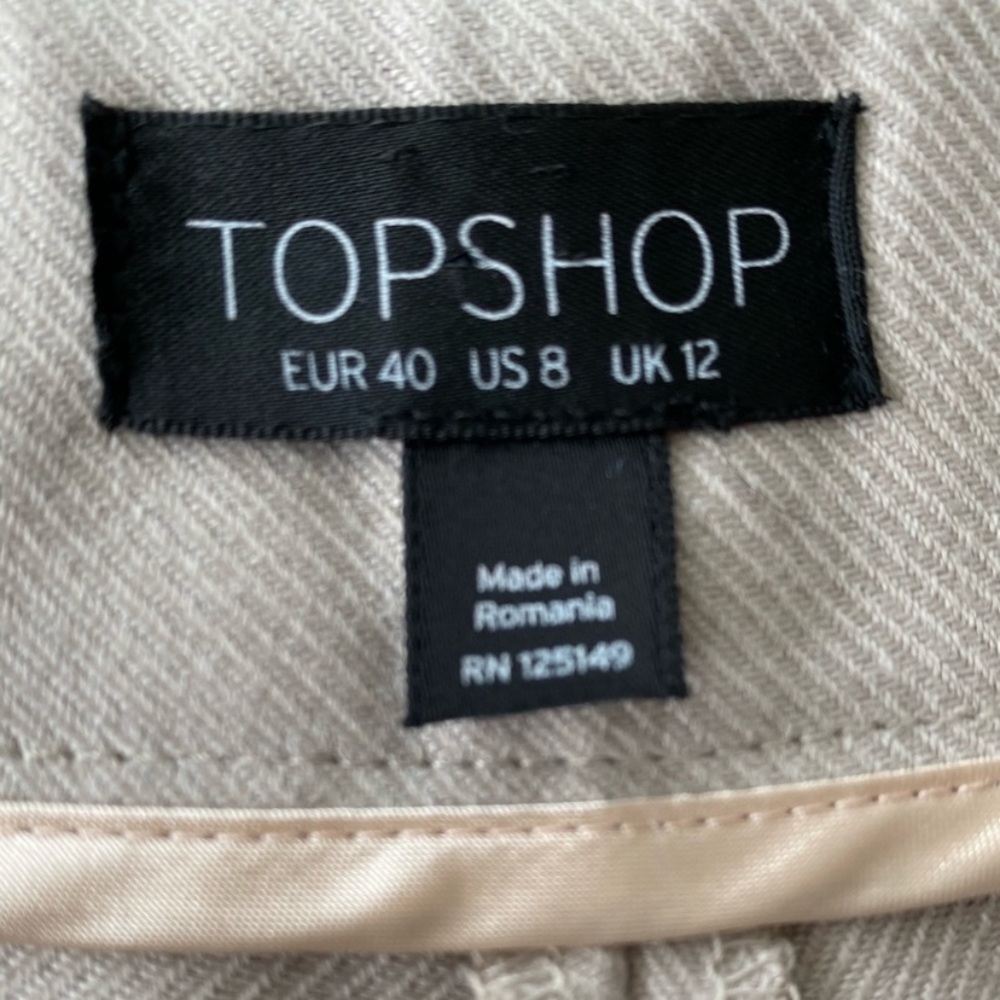 TopShop Cream High Waist Zipper Mini Shorts size 8 - Picture 7 of 9
